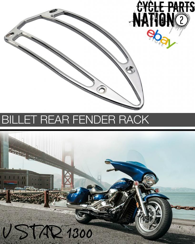 Yamaha Star Motorcycle OEM Billet Rear Fender Rack CHROME 0914 V STAR