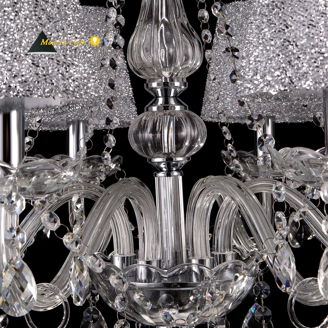 6 Fl, Ø 60cm - Kristall Hängeleuchte Kronleuchter Pendelleuchte