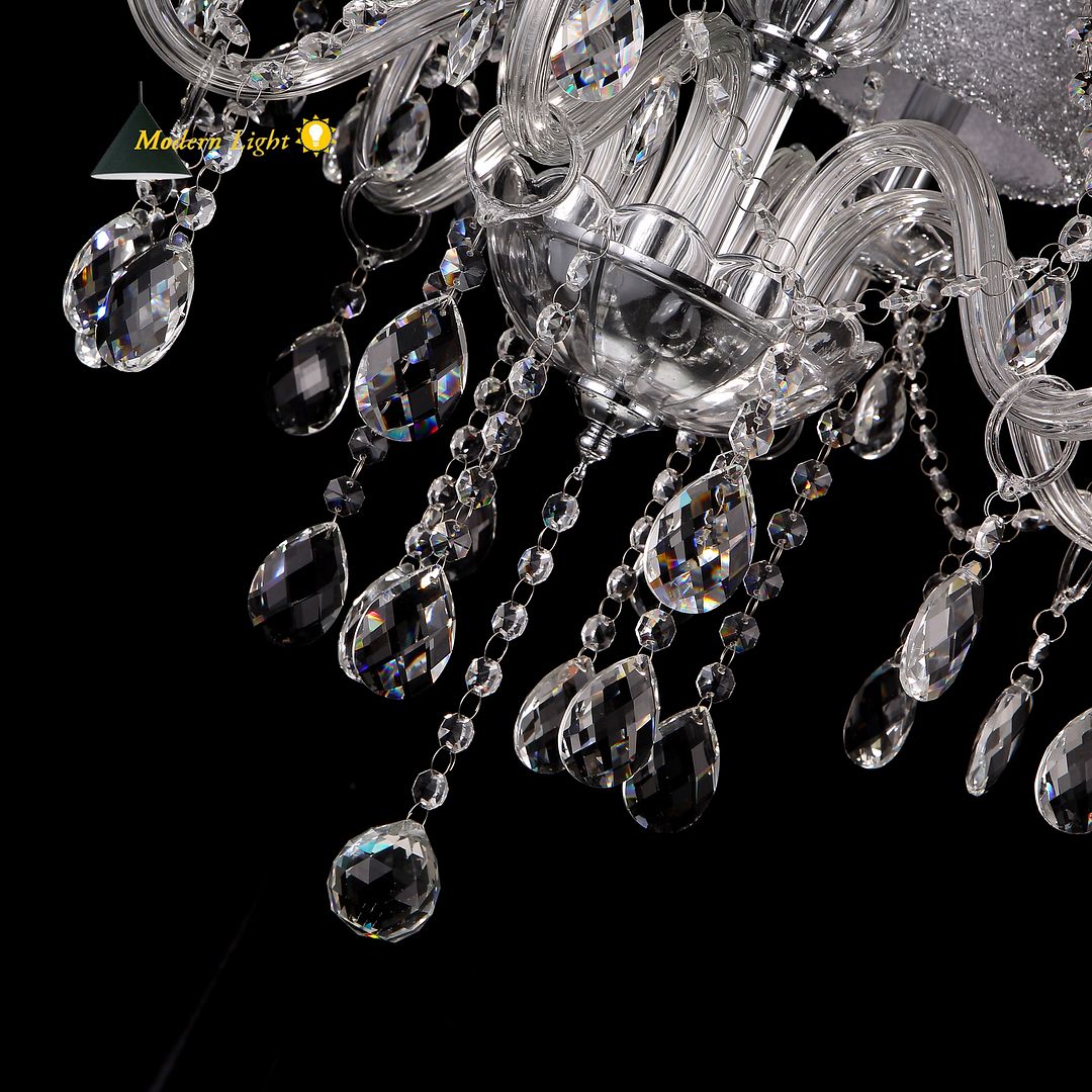 6 Fl, Ø 60cm - Kristall Hängeleuchte Kronleuchter Pendelleuchte