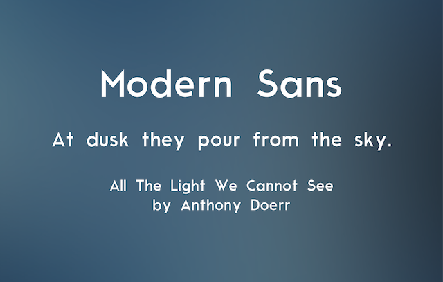 Modern sans font