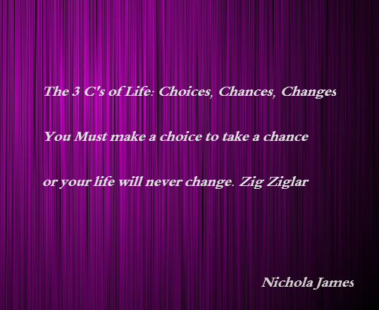 choices, choice, chances, chance, changes, change, why are choices, chances and changes important in life