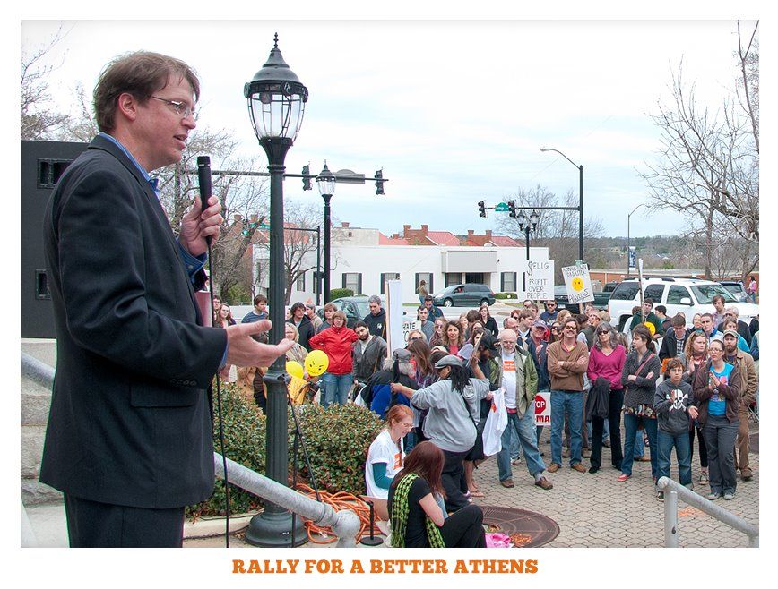 Spencer at the People for a Better Athens Rally