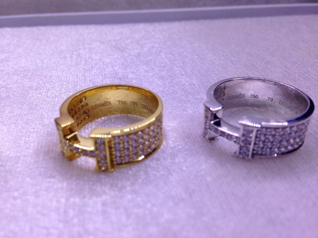 Nhẫn Hermes vàng 18k_vàng hồng_vàng trắng_đính 79 viên diamond_ - 8