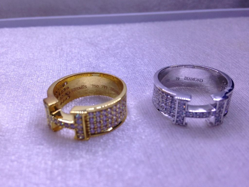 Nhẫn Hermes vàng 18k_vàng hồng_vàng trắng_đính 79 viên diamond_ - 9
