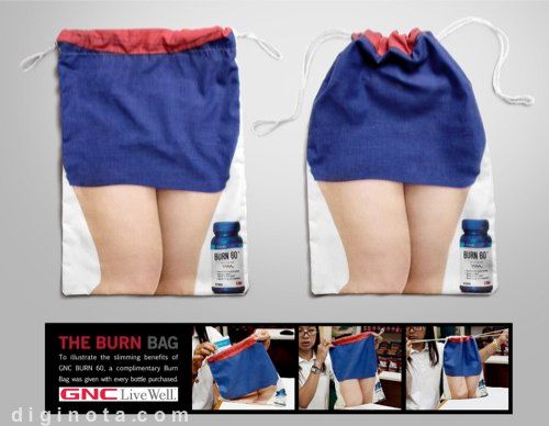 BestDesignTuts-Examples of Bagvertising-GNC Burn 60 bag