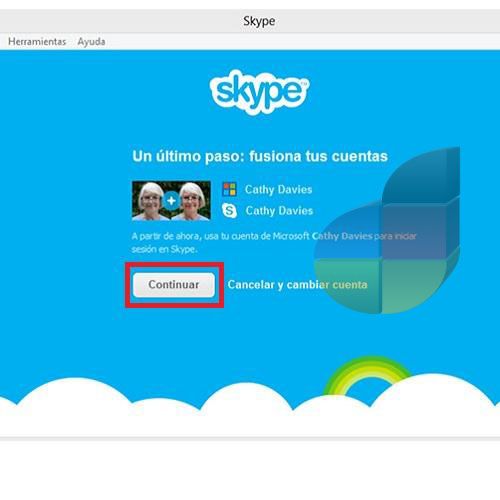 Cómo fusionar o juntar mi cuenta Messenger con Skype 3