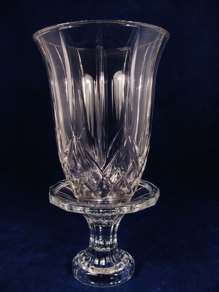 St 24 Fine Lead CRYSTAL 12" Hurricane Candle Holder Original