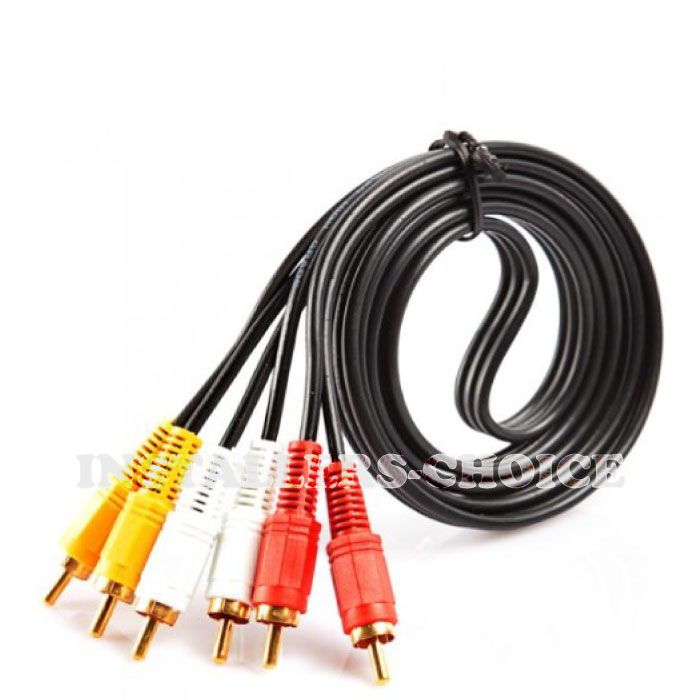 25 ft 3 RCA Composite AV Audio Video Cable Gold Plated Male M/M L + R