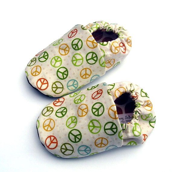 Peace Baby Shoes by Growing Up Wild 0 - 3 months Baby Booties