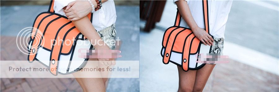 Fashion Funny 3D Effect Cartoon Girl's Shoulder Bag Handbag Cross Body Messenger