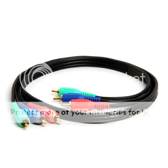 6ft Feet 3 RCA Component Video Cable Gold Plated Connectors for HDTV DVD VCR RGB