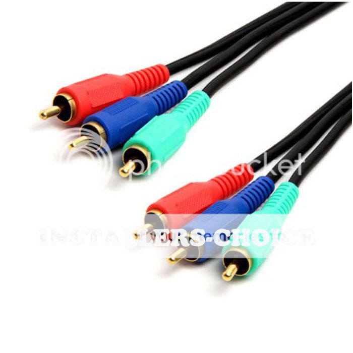 50ft Feet 3 RCA Component Video Cable Gold Plated Connector for HDTV DVD VCR RGB
