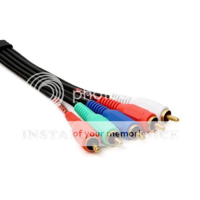 25 ft Feet Component Video Cable with Audio 5 RCA for Video Cameras HDTV DVD VCR