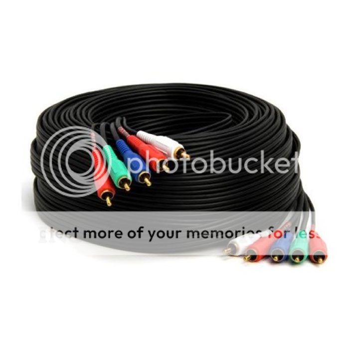 50 ft Feet Component Video Cable with Audio 5 RCA for Video Cameras HDTV DVD VCR